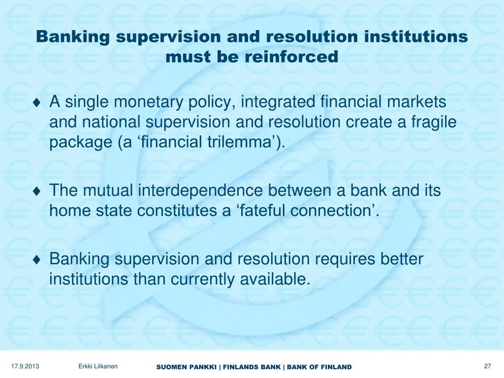 banking supervision and resolution institutions