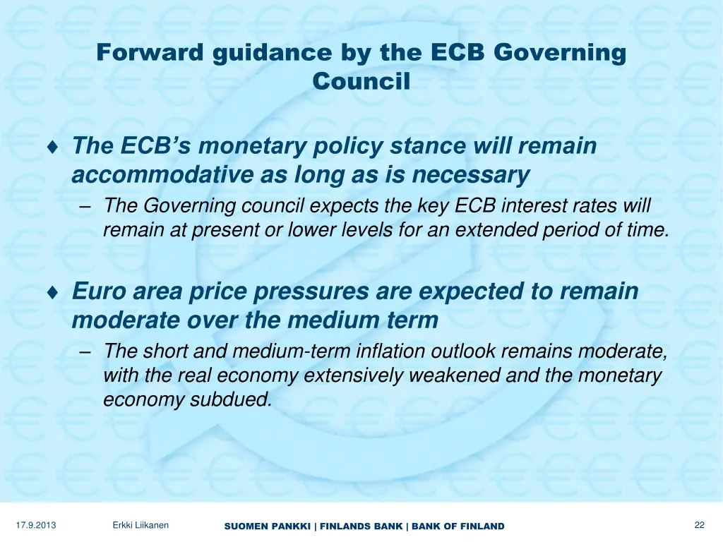 forward guidance by the ecb governing council