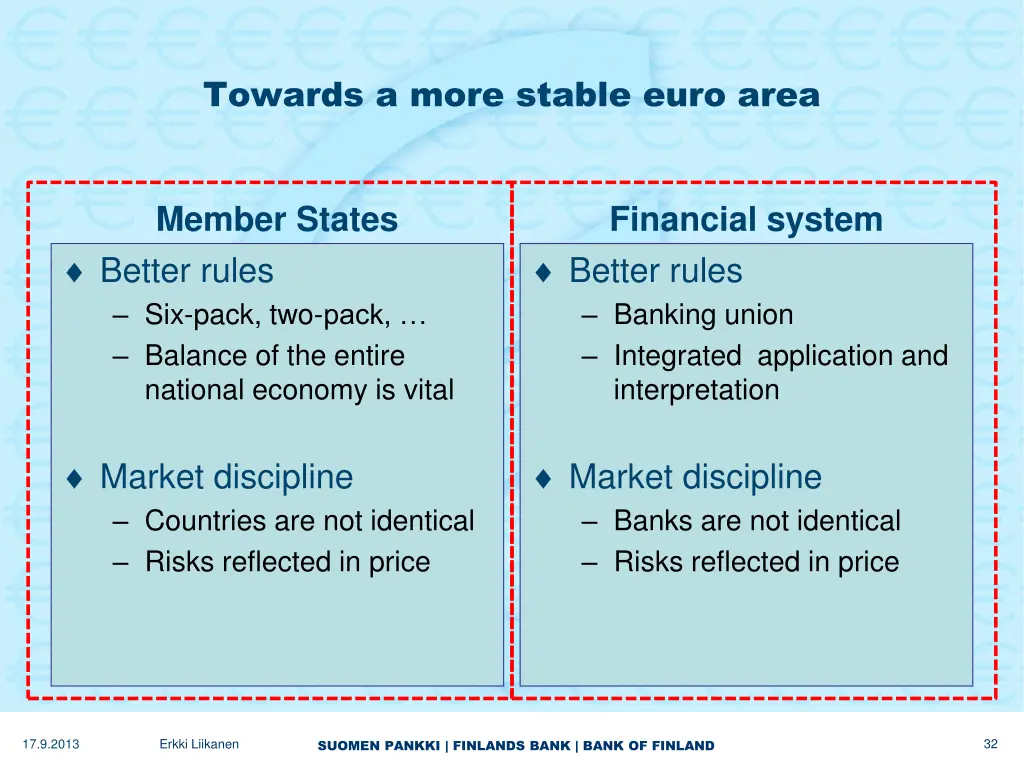 towards a more stable euro area