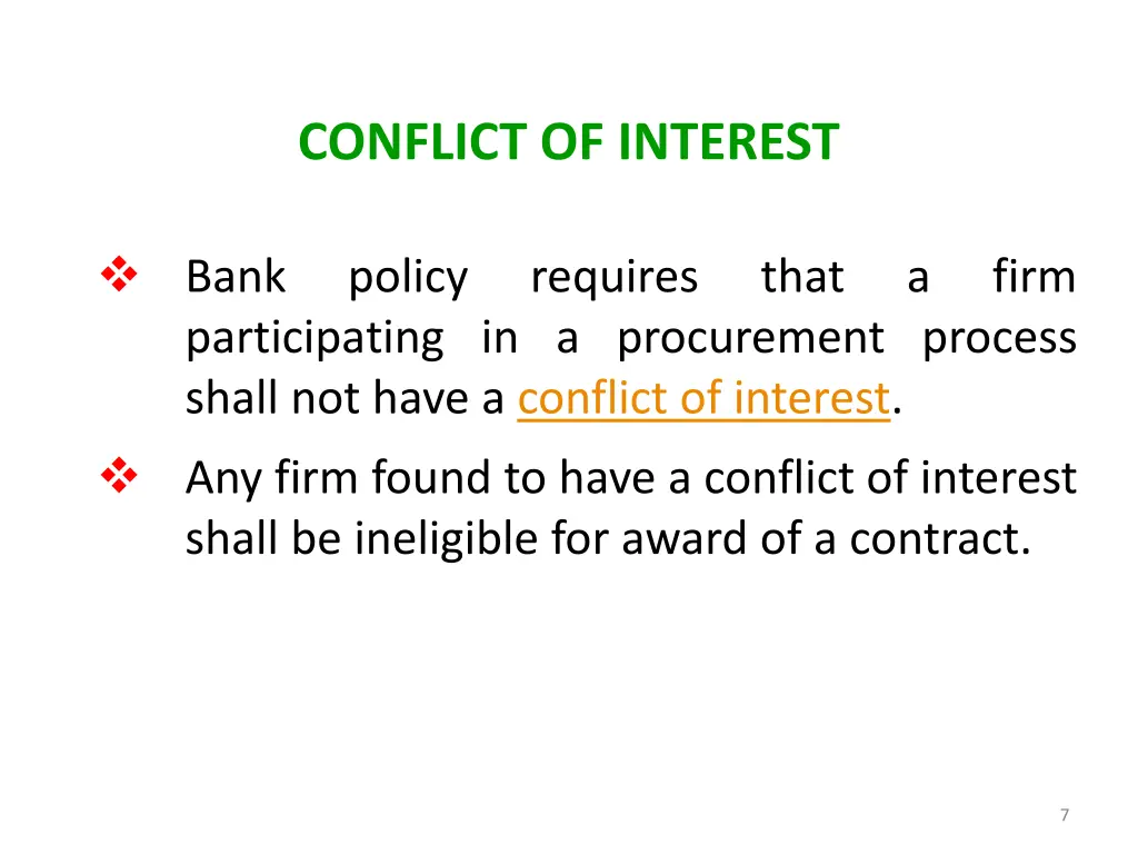 conflict of interest