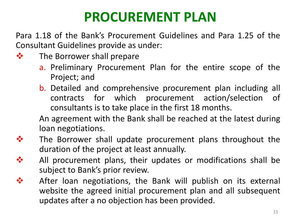 procurement plan