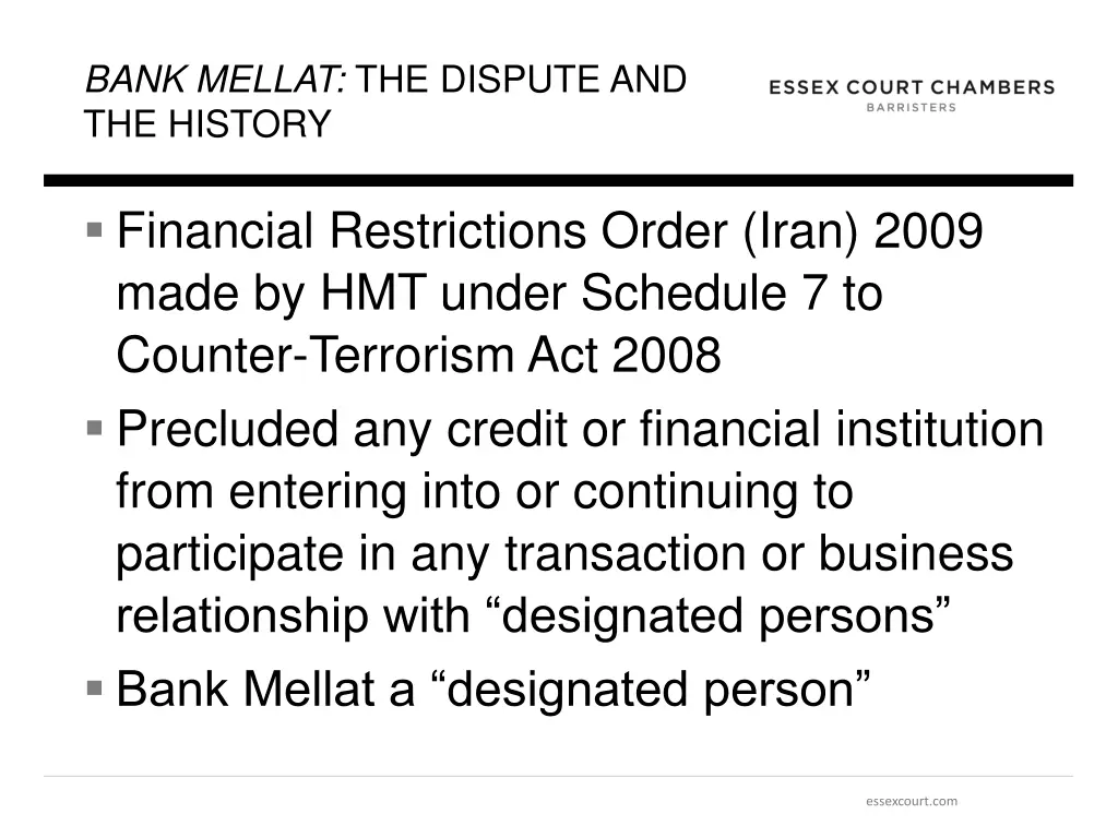 bank mellat the dispute and the history