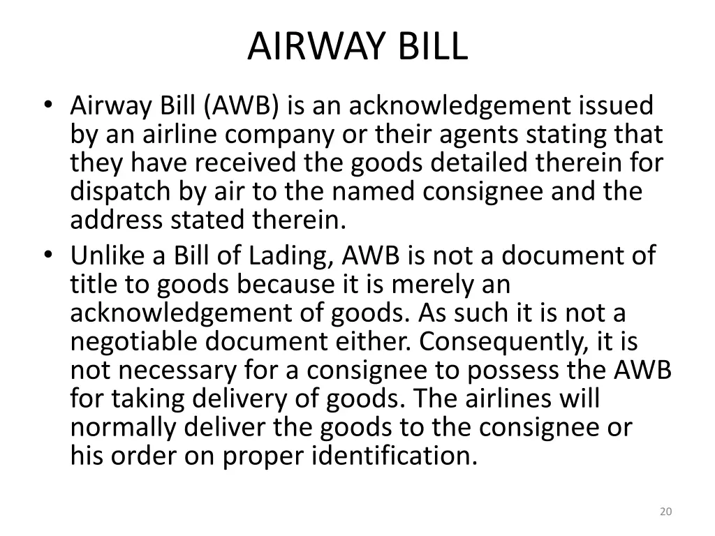 airway bill