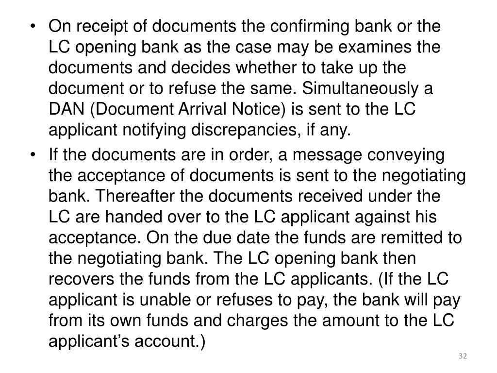 on receipt of documents the confirming bank