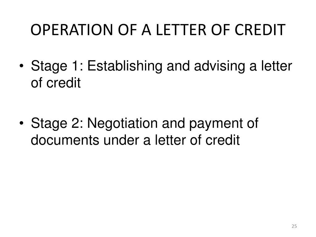 operation of a letter of credit