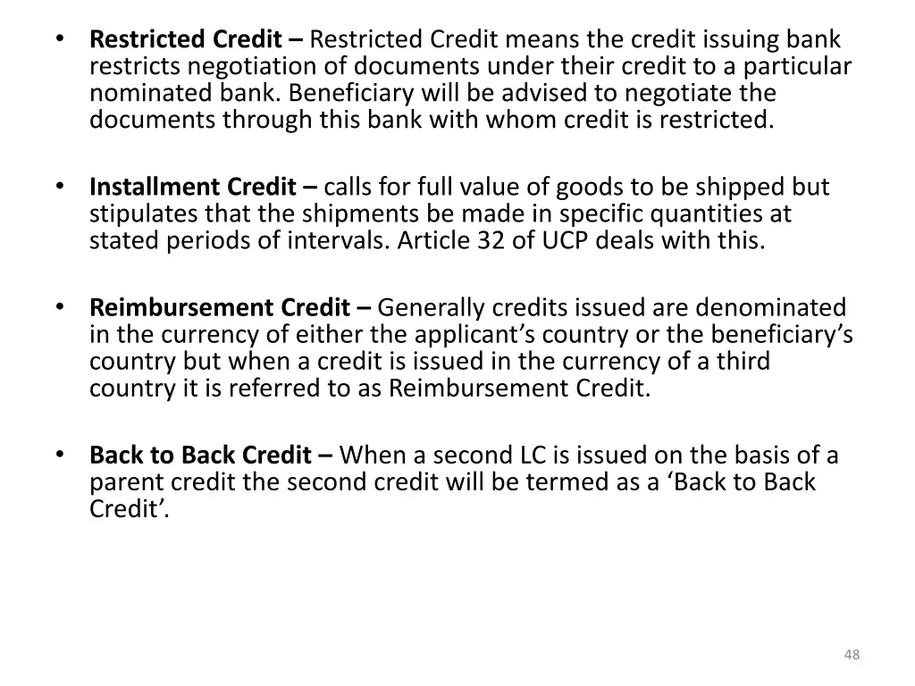 restricted credit restricted credit means