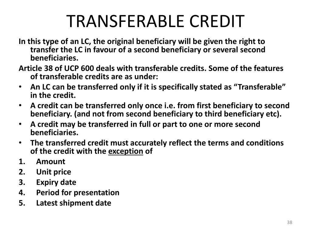 transferable credit