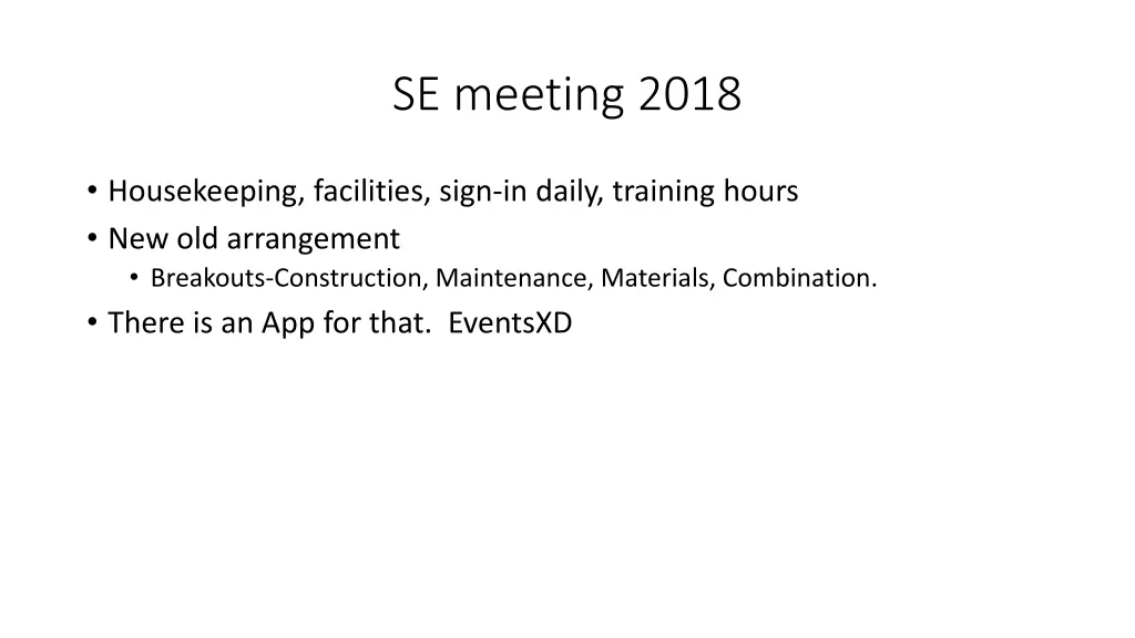 se meeting 2018