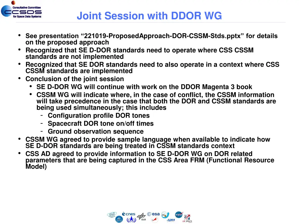 joint session with ddor wg