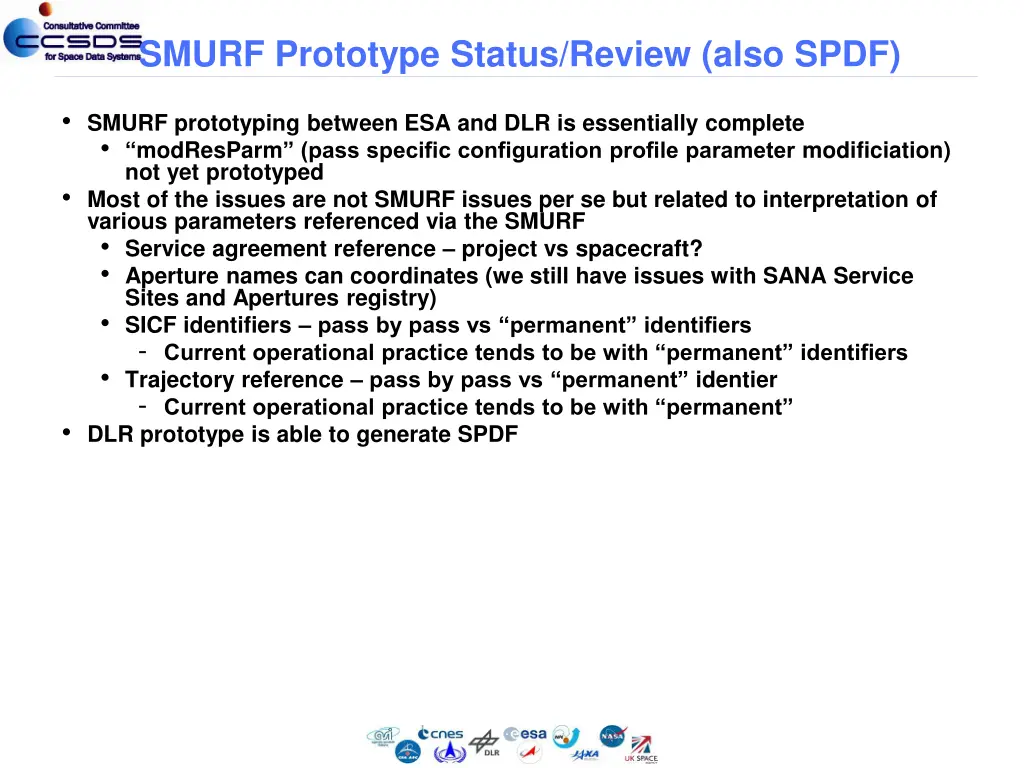 smurf prototype status review also spdf