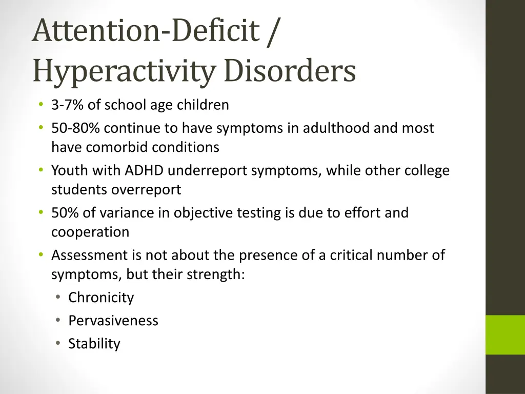 attention deficit hyperactivity disorders