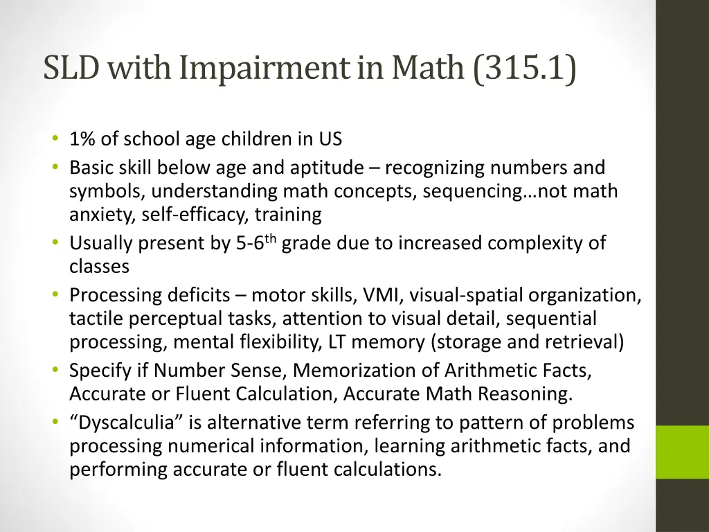 sld with impairment in math 315 1