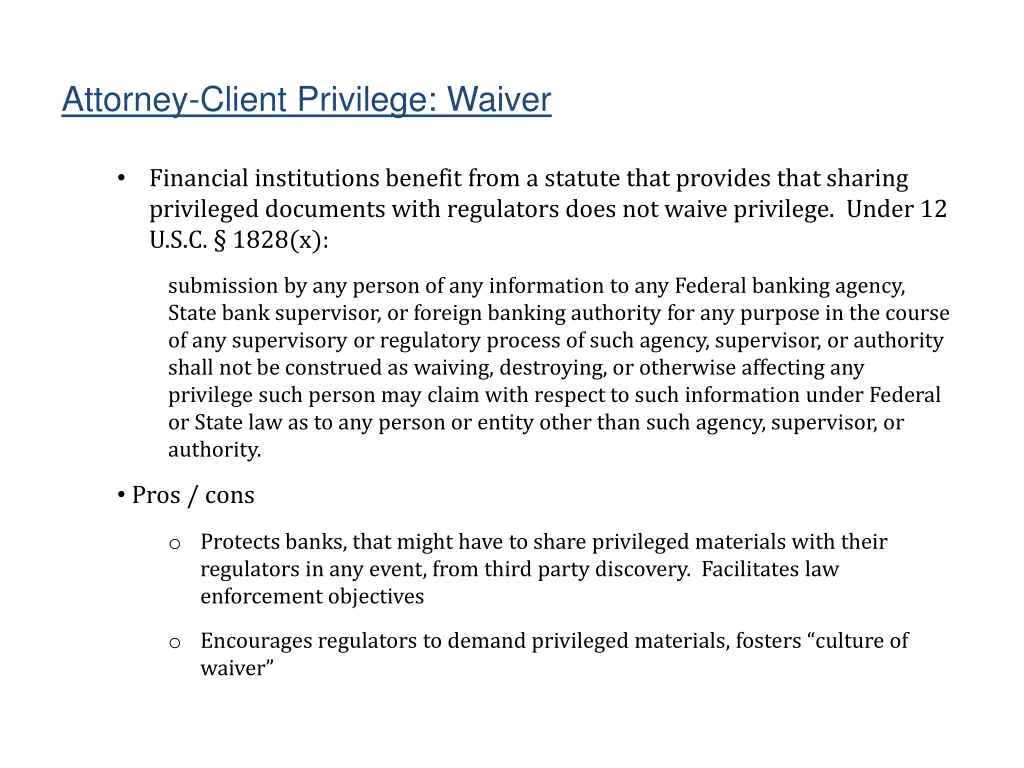 attorney client privilege waiver 2