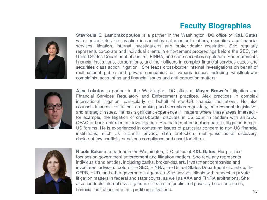 faculty biographies