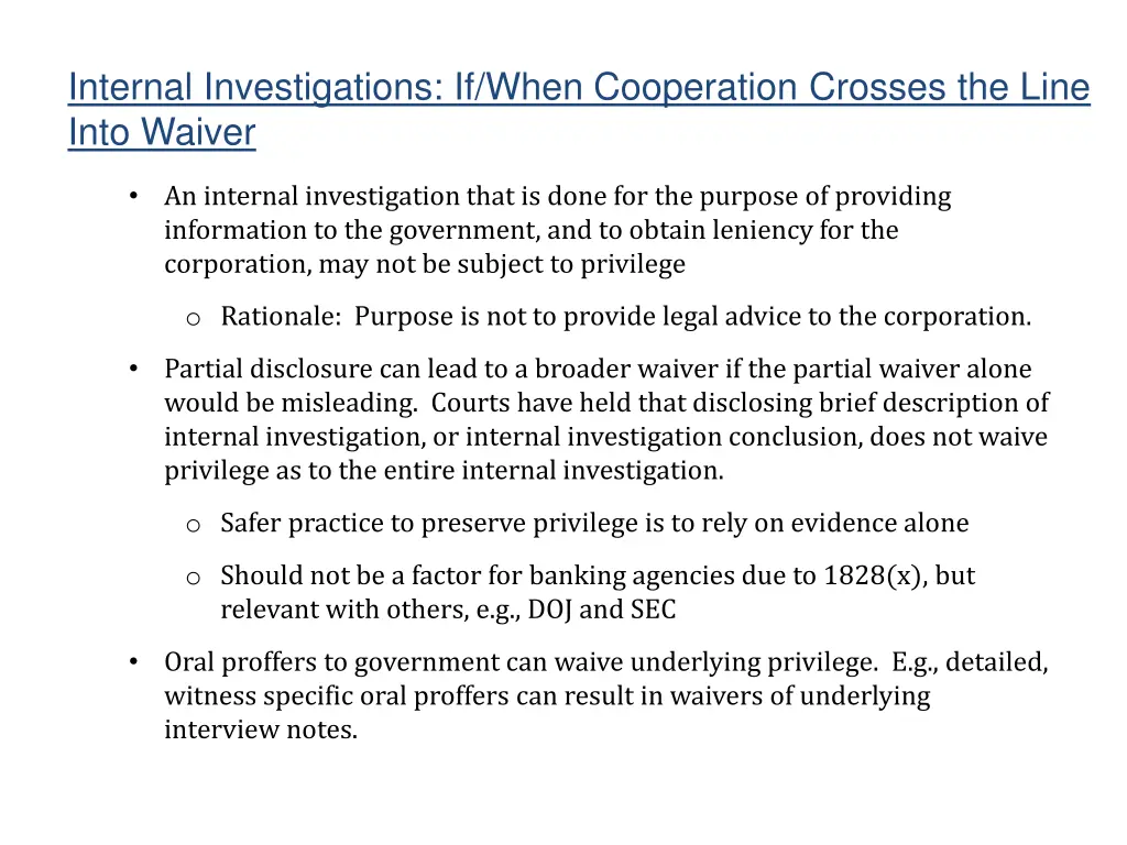 internal investigations if when cooperation