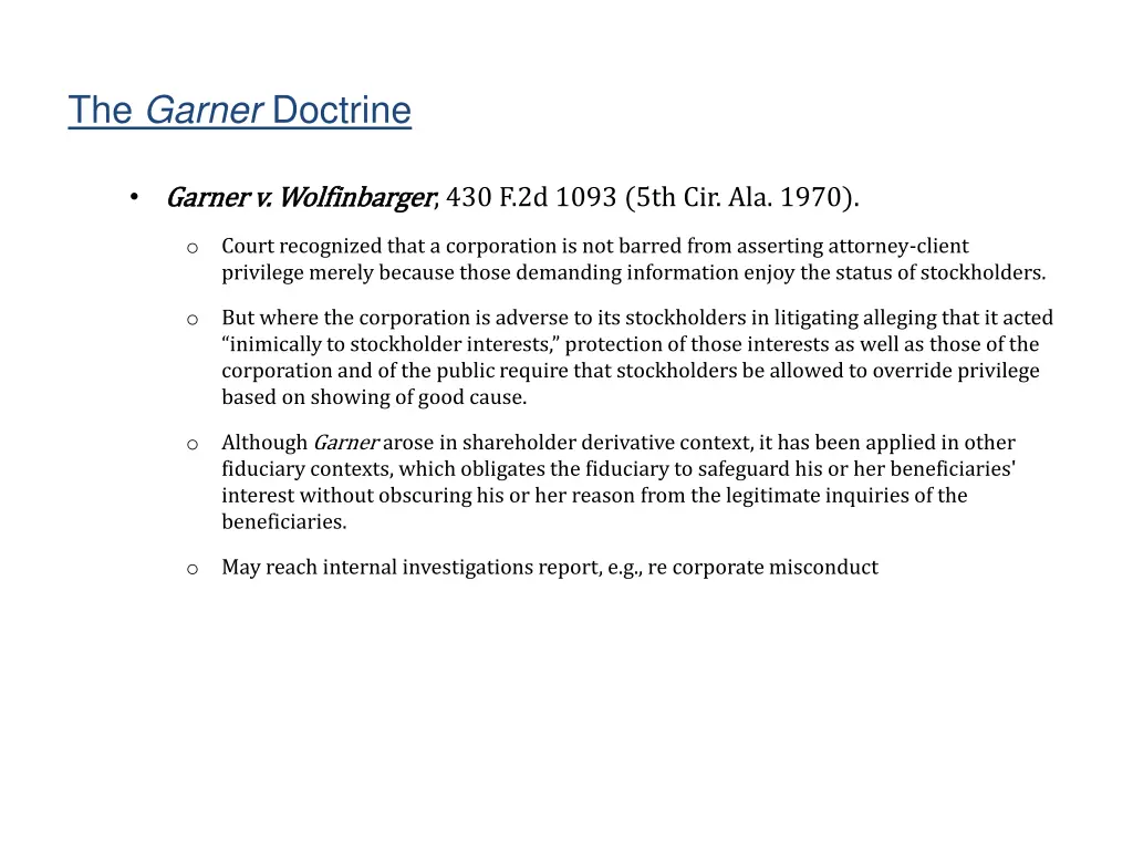 the garner doctrine