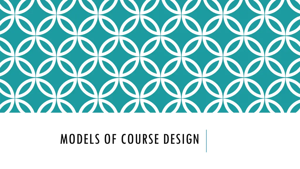 models of course design