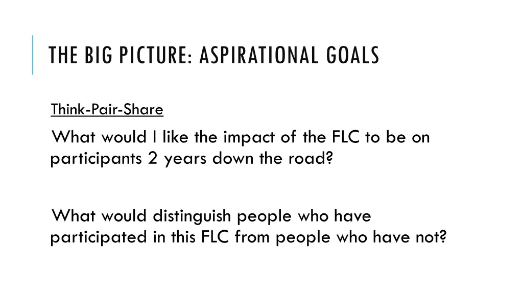 the big picture aspirational goals