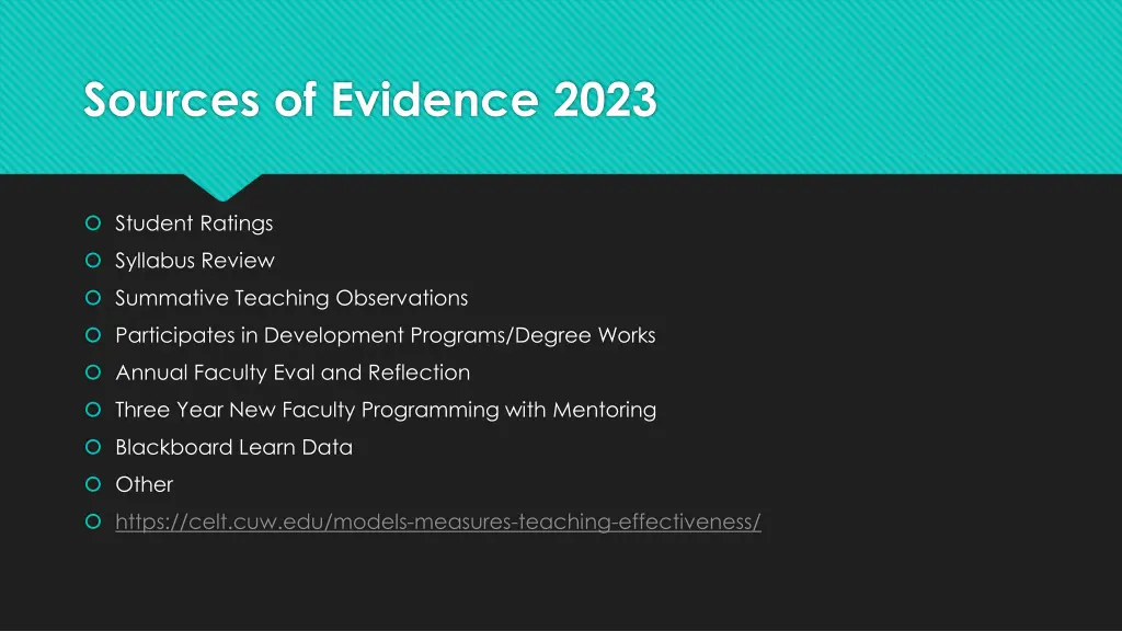 sources of evidence 2023