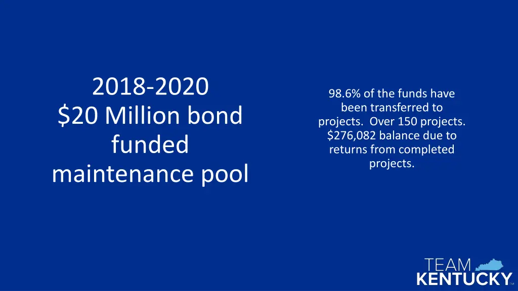 2018 2020 20 million bond funded maintenance pool