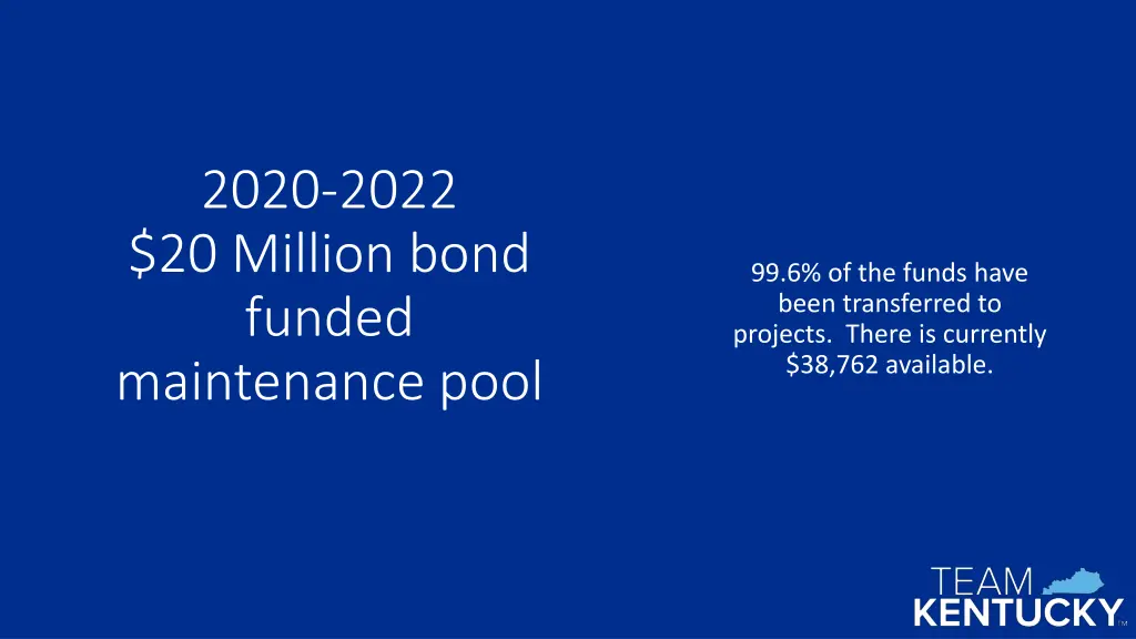 2020 2022 20 million bond funded maintenance pool