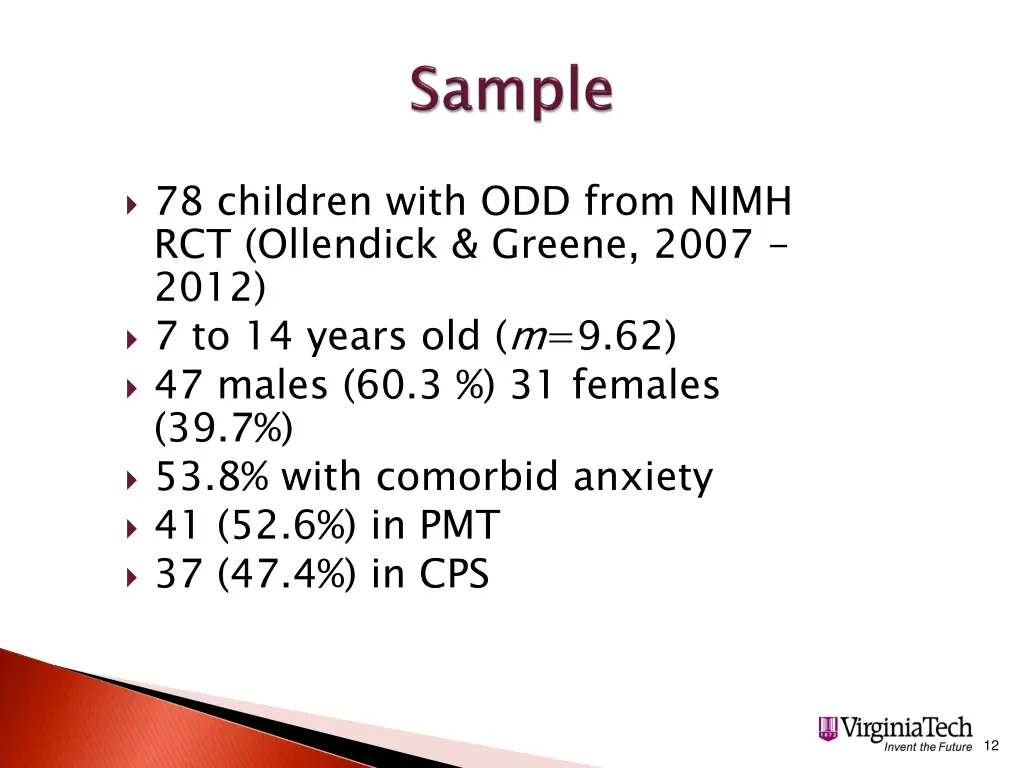 78 children with odd from nimh rct ollendick