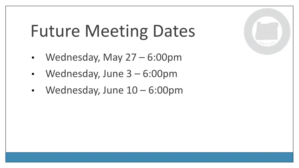 future meeting dates