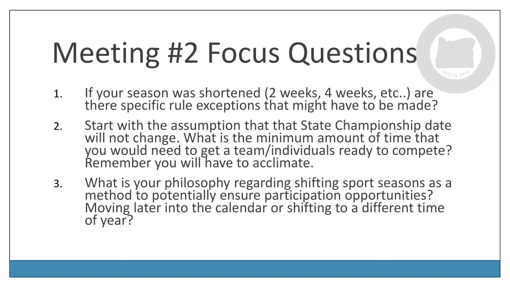 meeting 2 focus questions