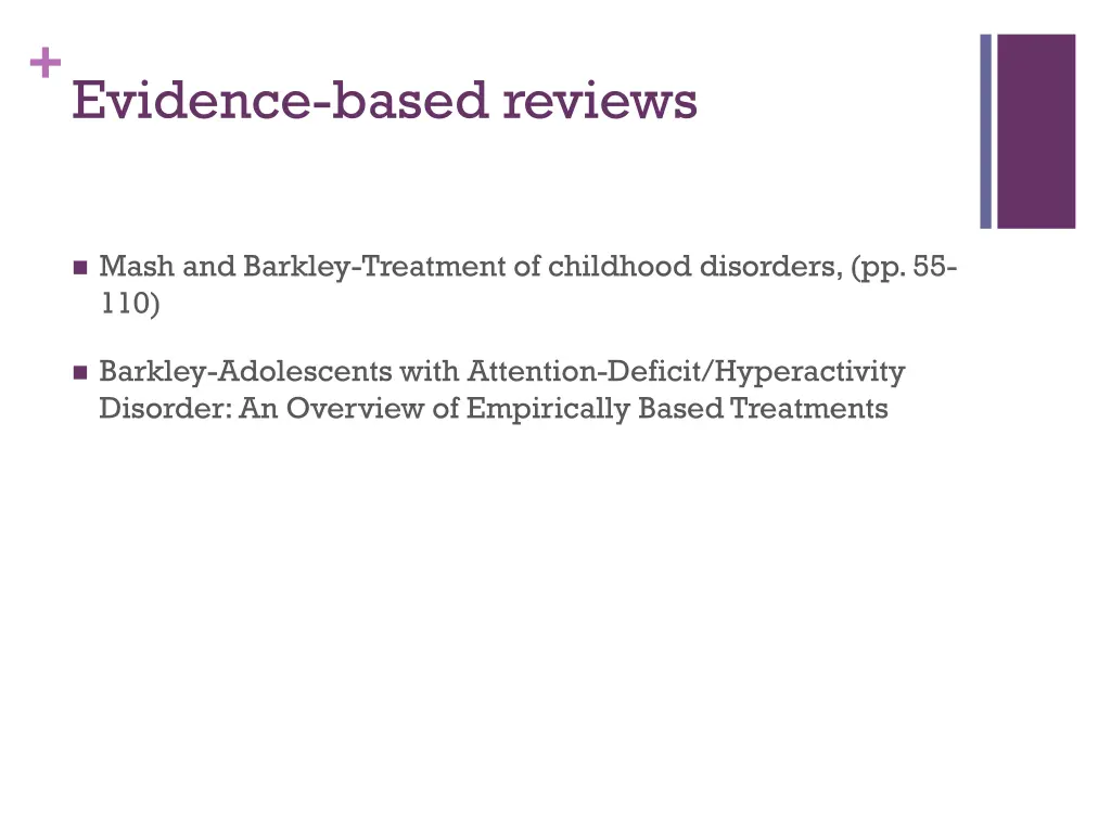 evidence based reviews