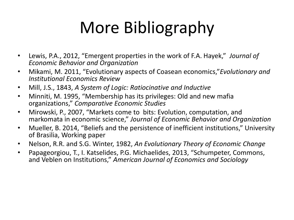 more bibliography