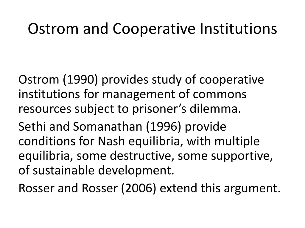 ostrom and cooperative institutions