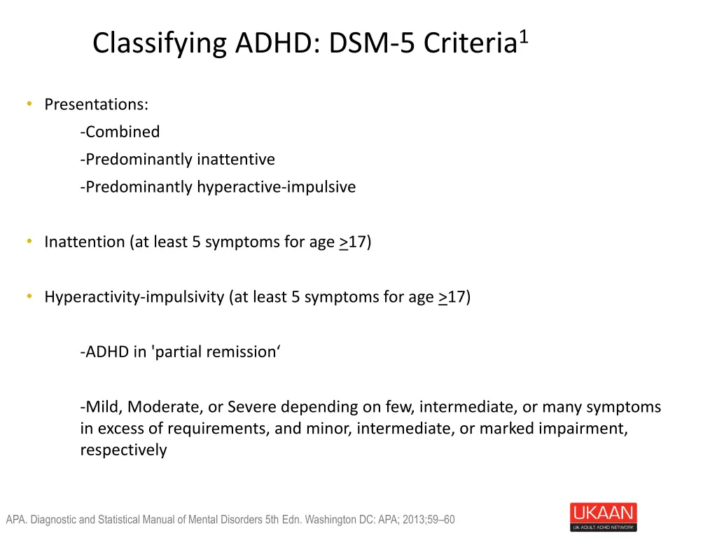 classifying adhd dsm 5 criteria 1