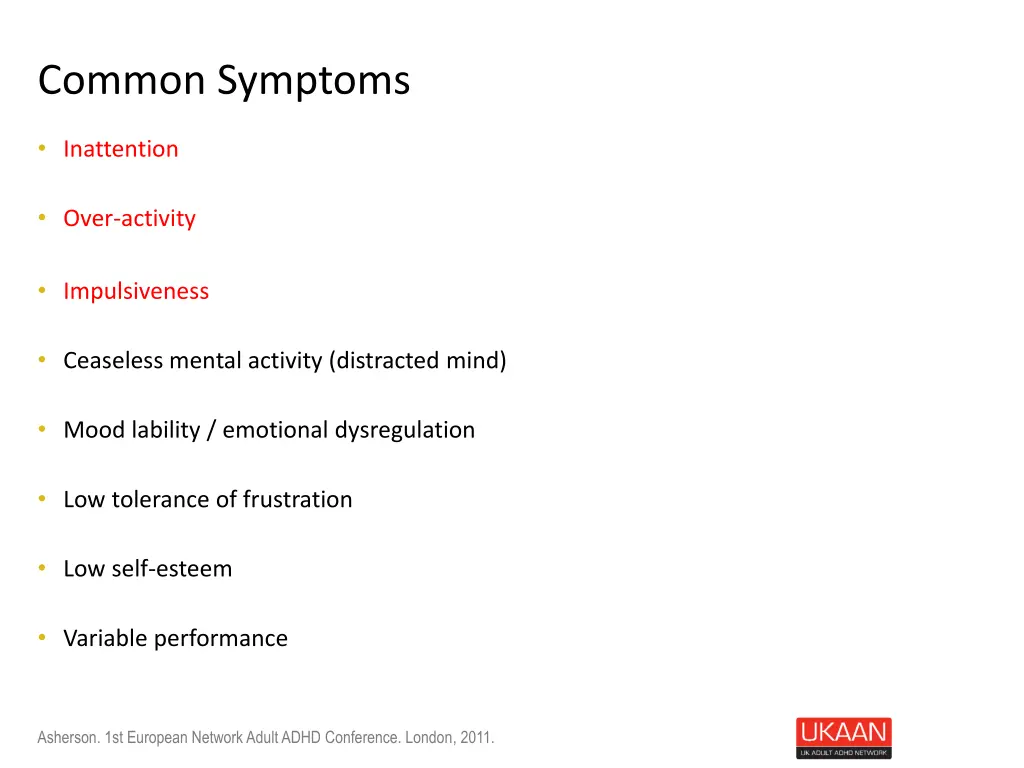 common symptoms