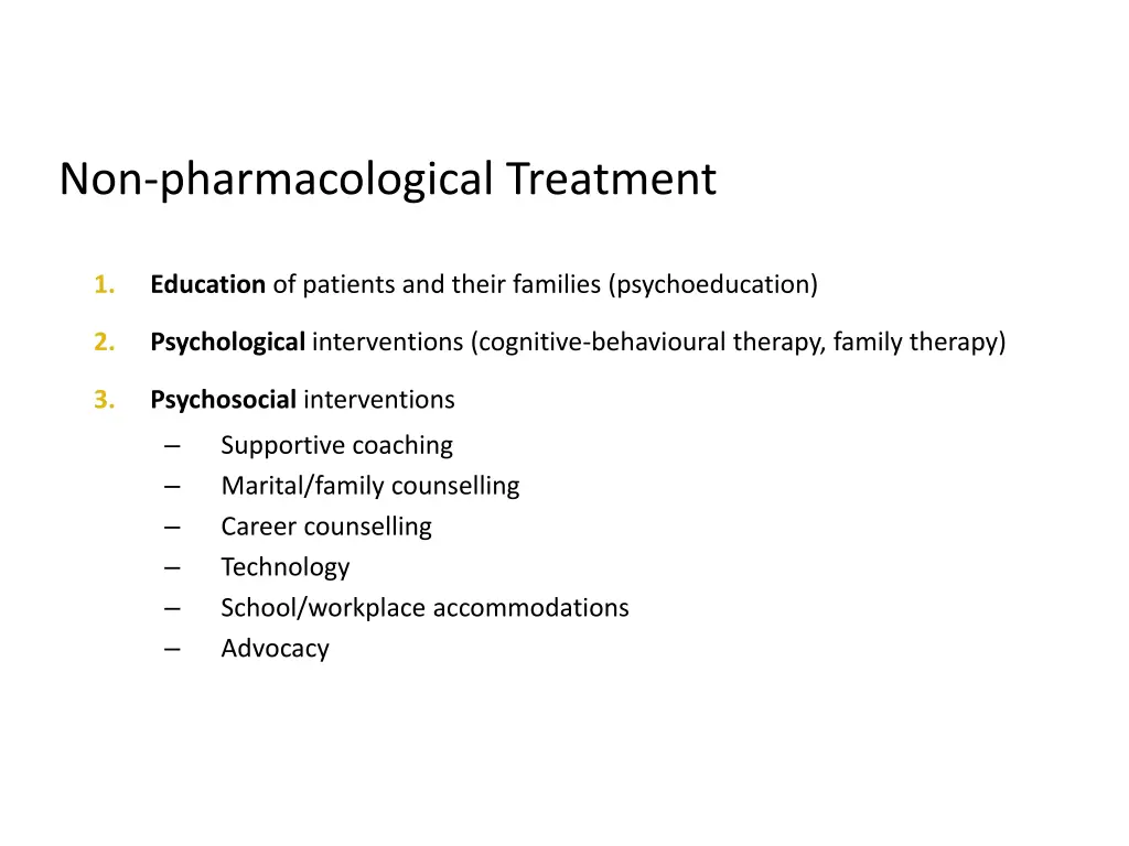 non pharmacological treatment