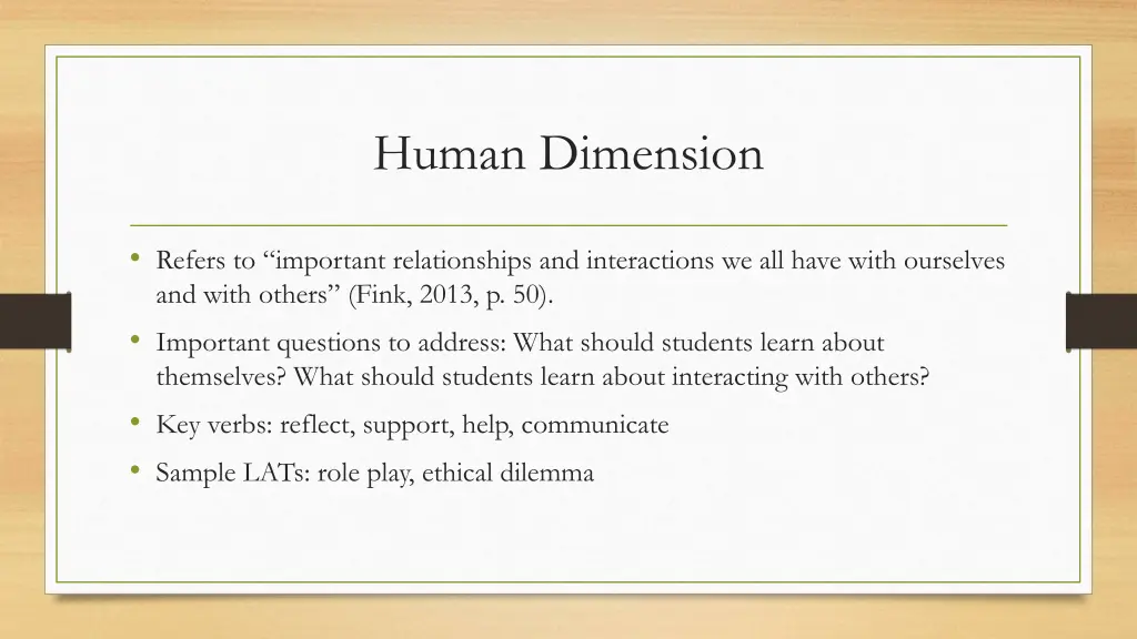 human dimension