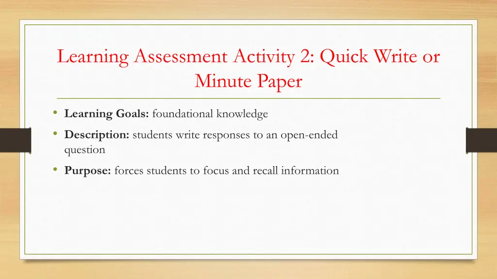 learning assessment activity 2 quick write