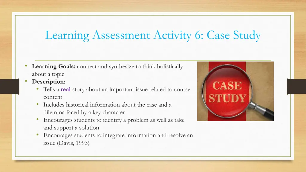 learning assessment activity 6 case study