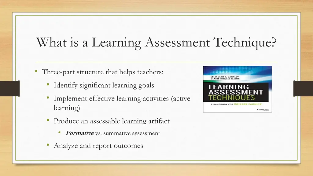 what is a learning assessment technique