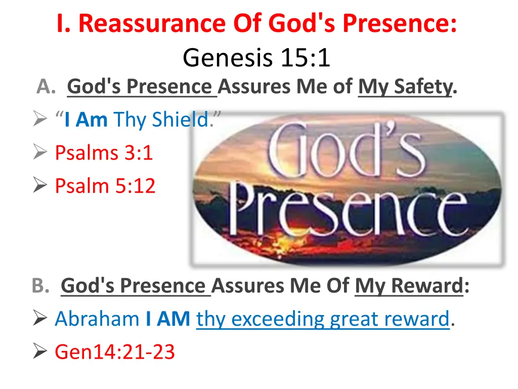 i reassurance of god s presence genesis