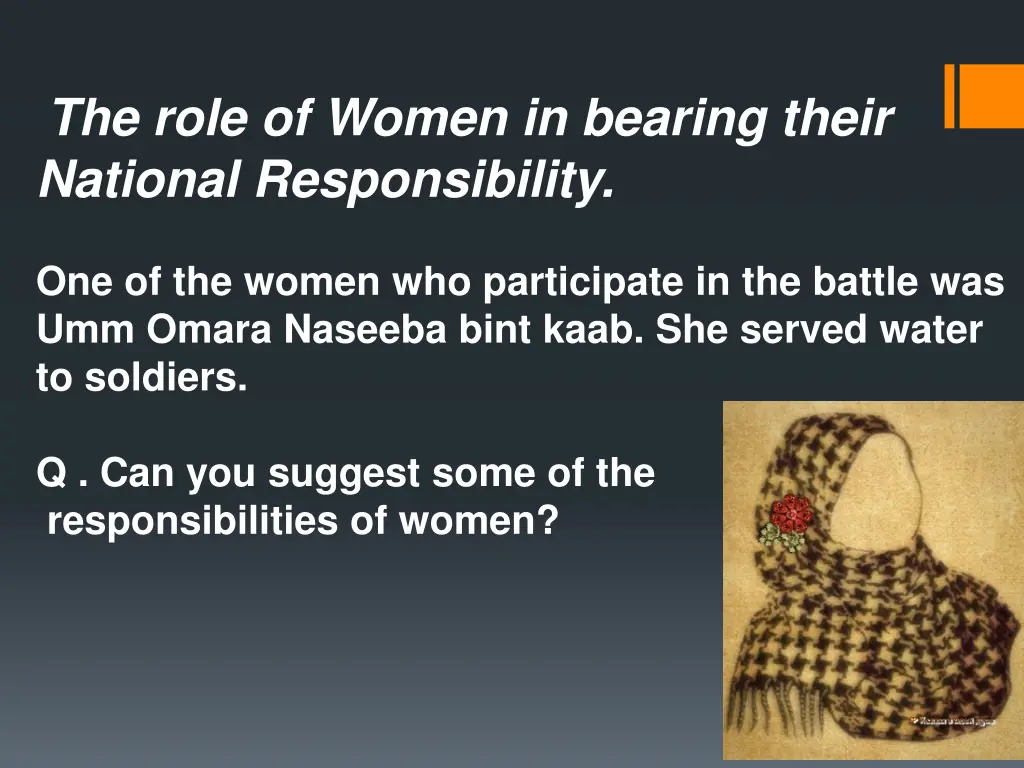 the role of women in bearing their national