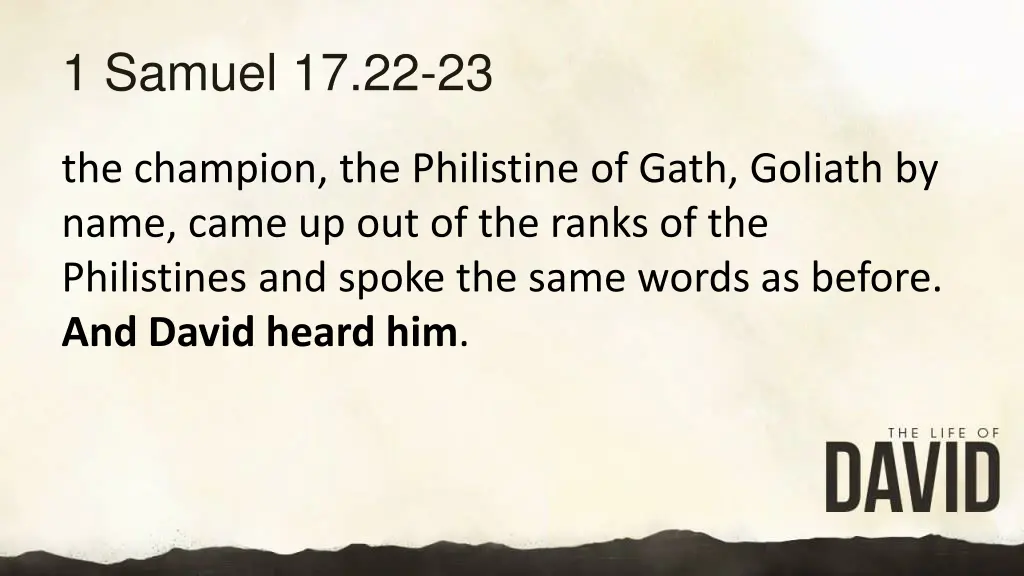 1 samuel 17 22 23 1