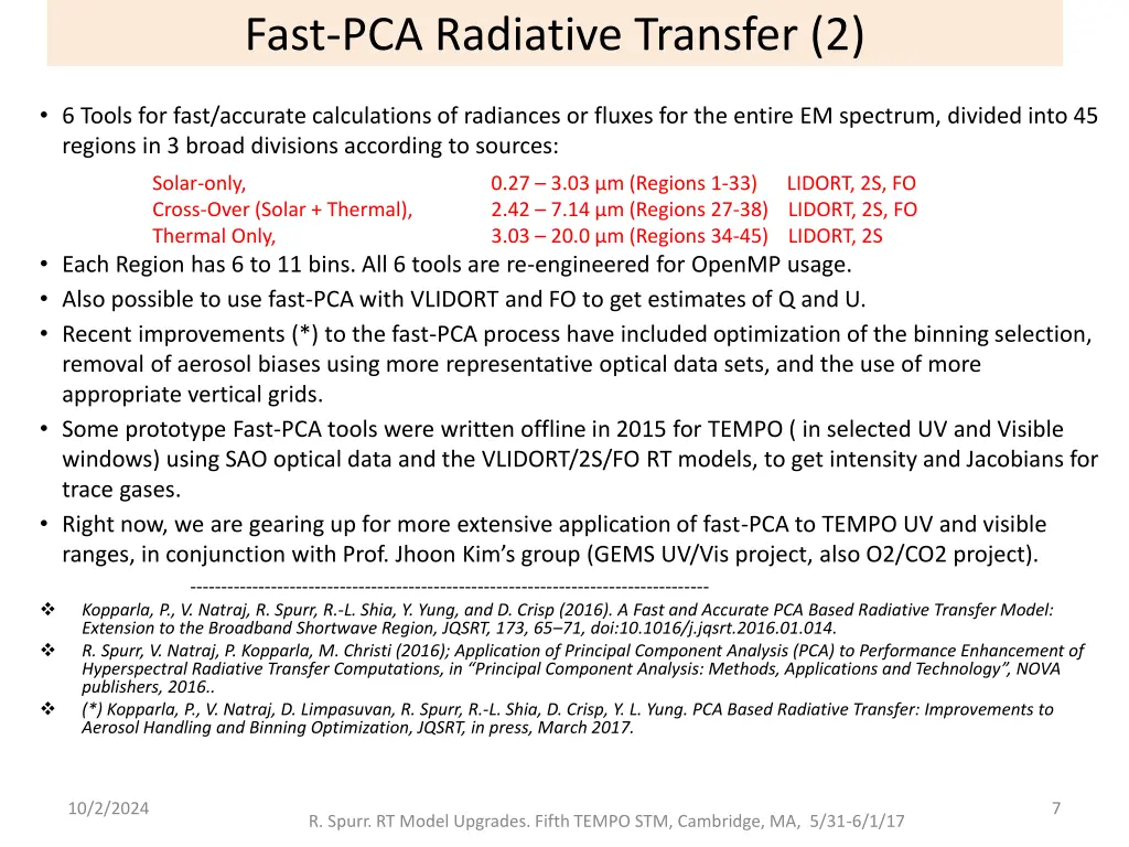 fast pca radiative transfer 2