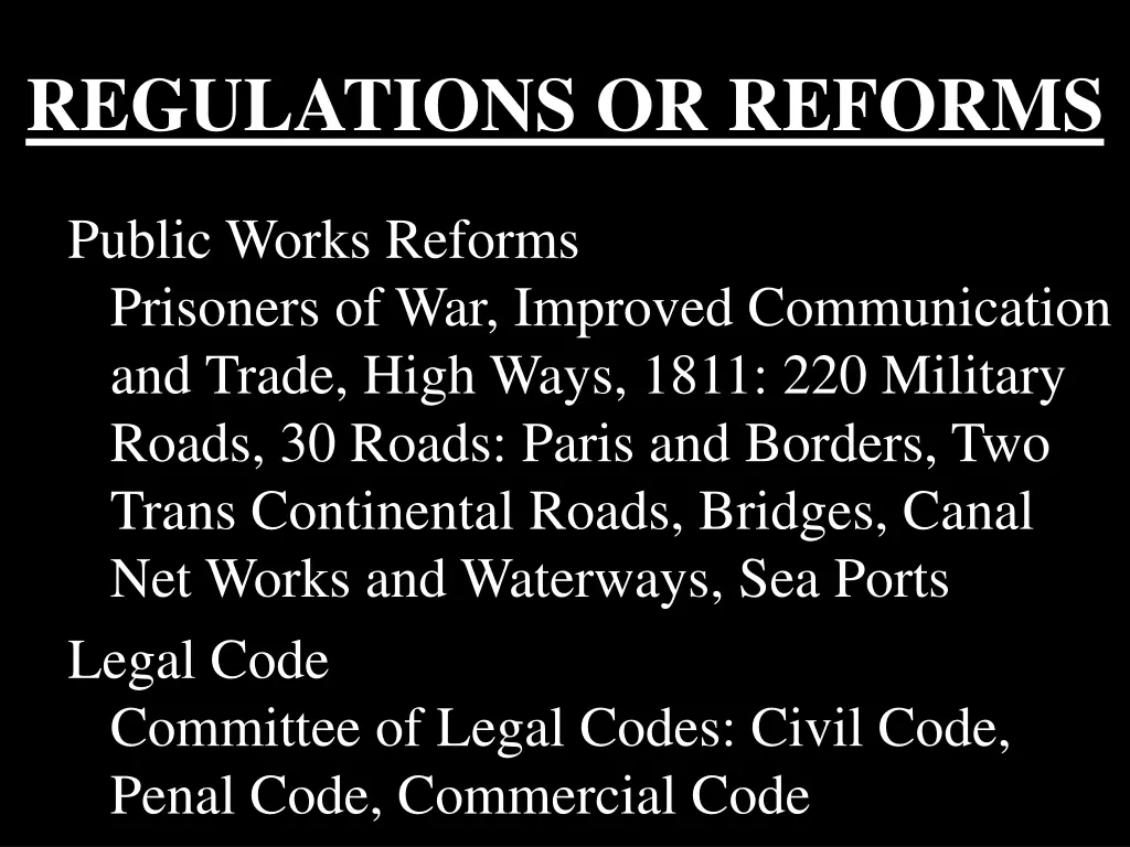 regulations or reforms 2