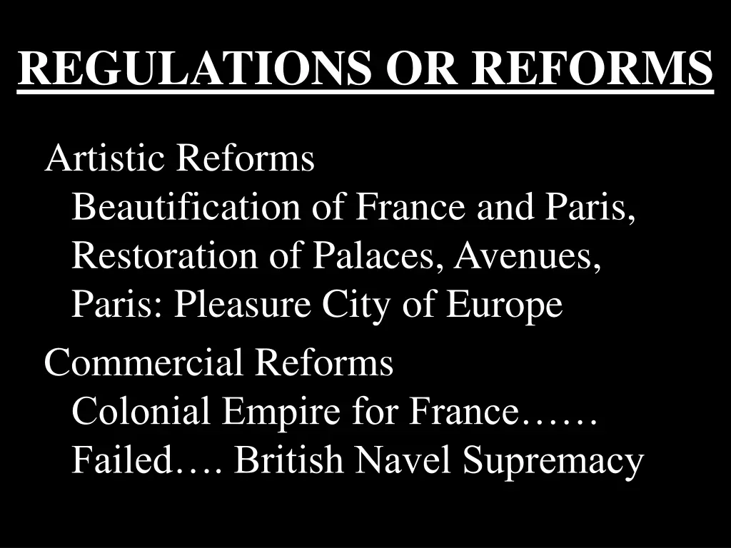 regulations or reforms 3