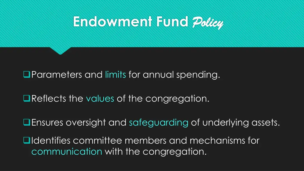 endowment fund policy