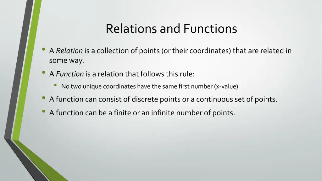 relations and functions