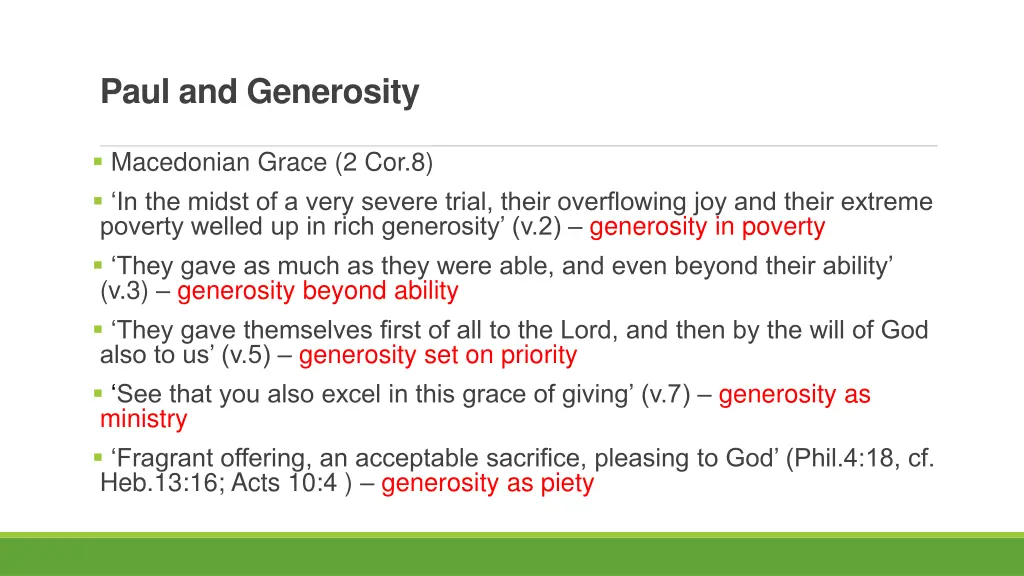 paul and generosity