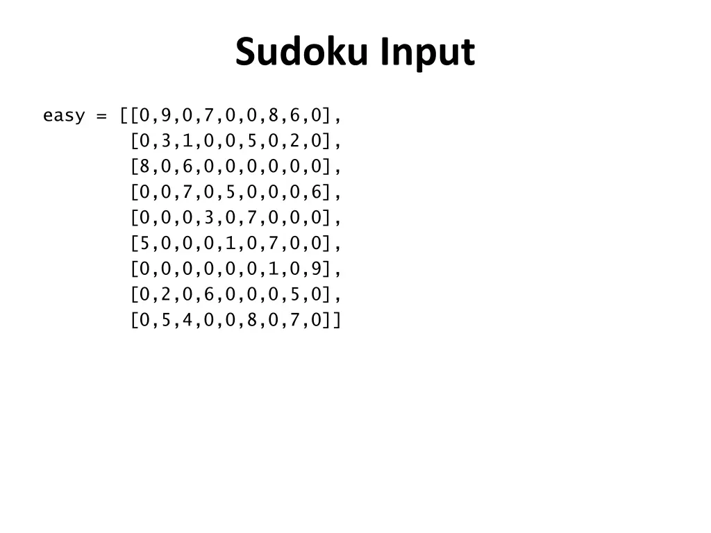 sudoku input