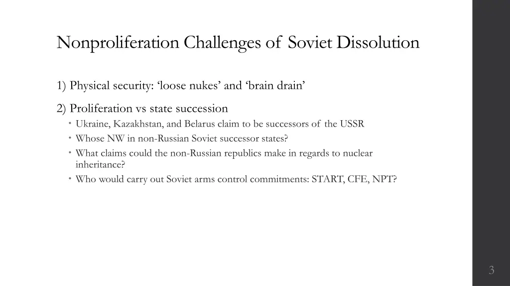 nonproliferation challenges of soviet dissolution