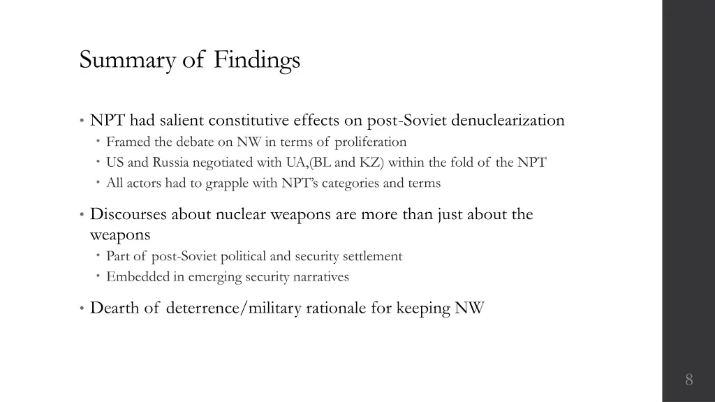 summary of findings